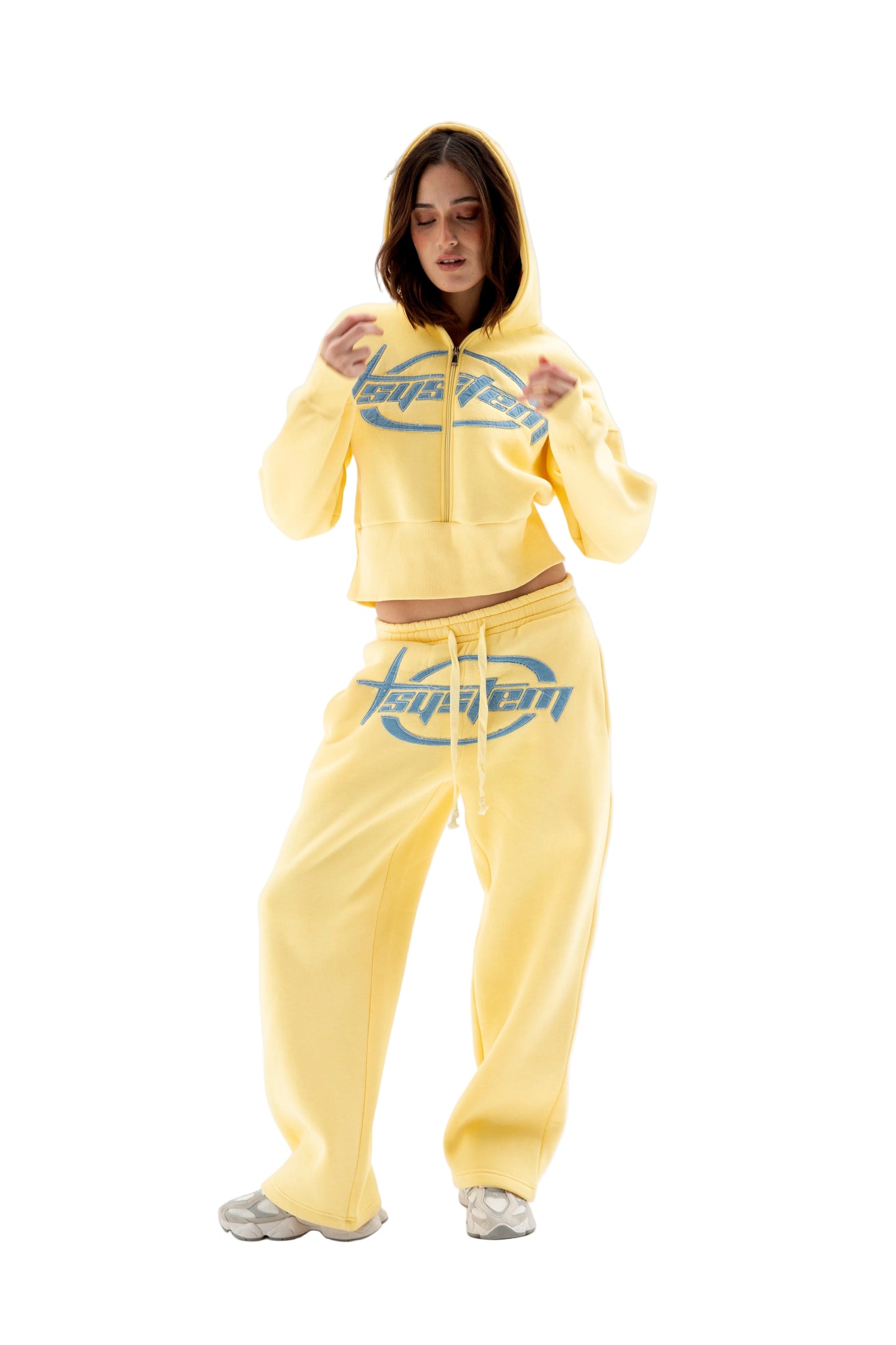 SUIT WITH DENIM LETTERS