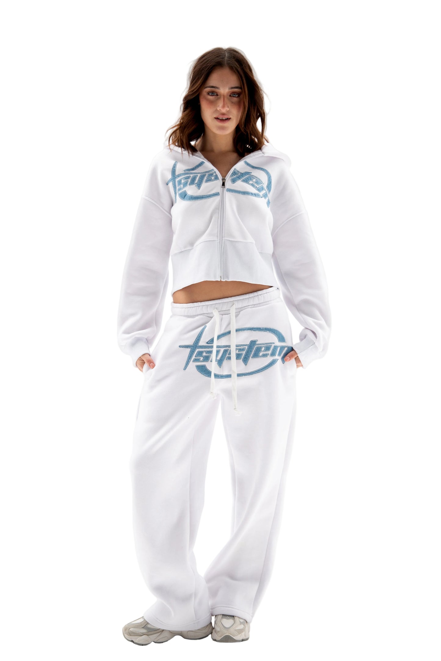 SUIT WITH DENIM LETTERS