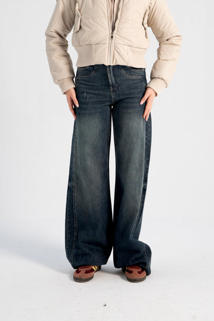 WIDE DENIM FLIPPED BOTTOM