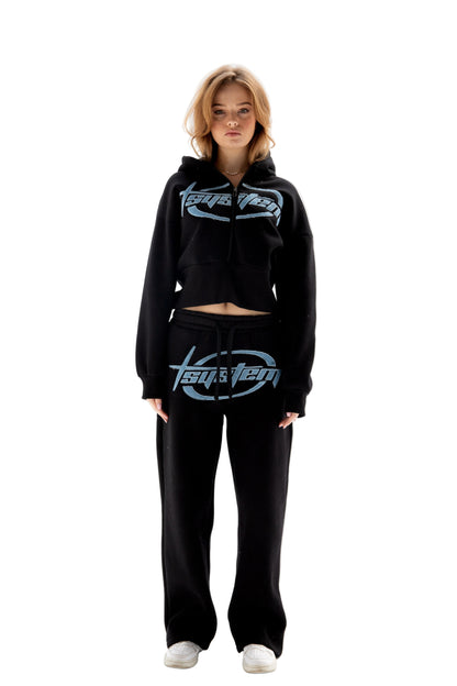 SUIT WITH DENIM LETTERS