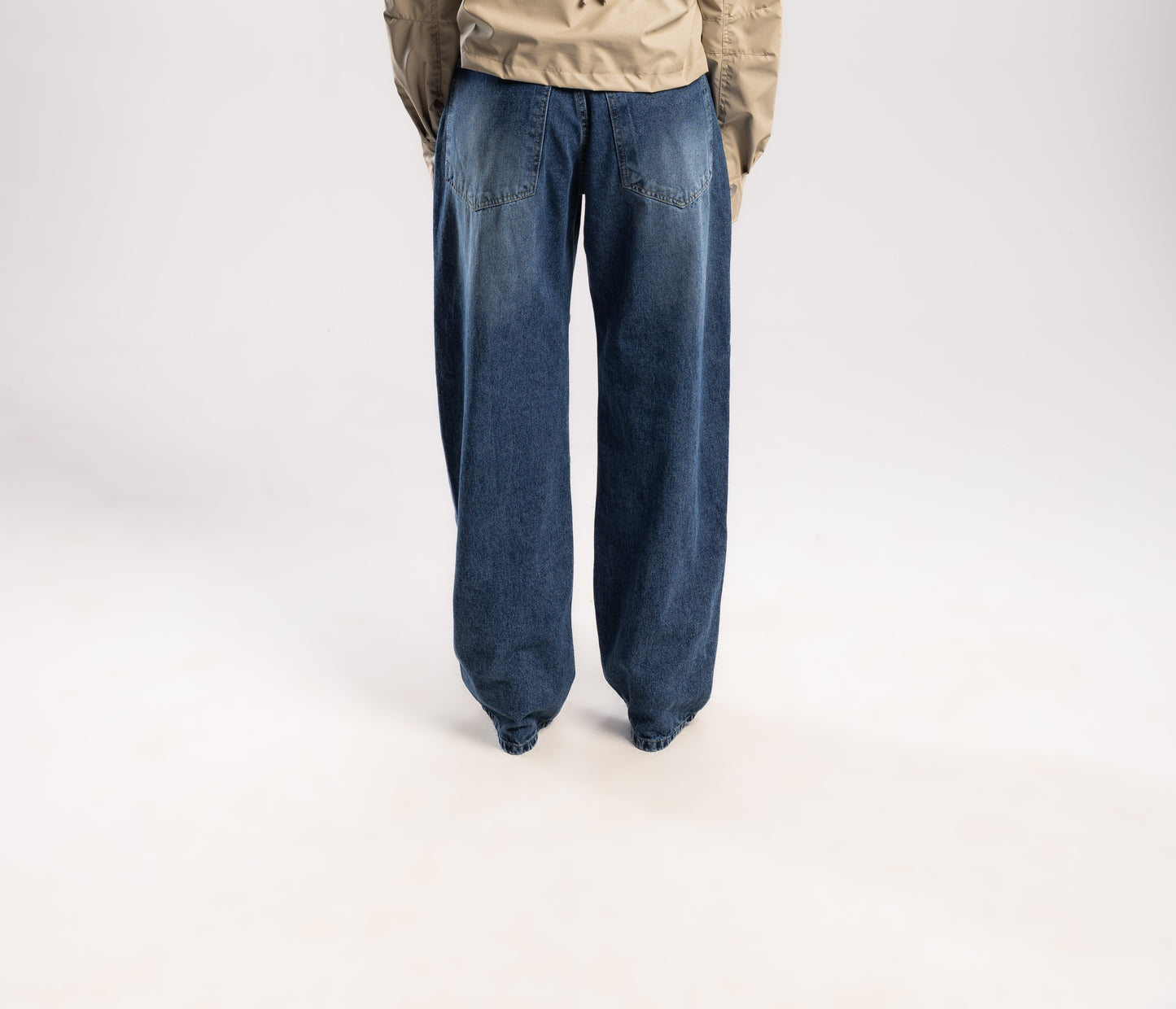 double line  wide leg denim